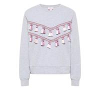 IZIA Sweat-shirt gris chiné / rose ancienne / blanc cassé, Taille XXL