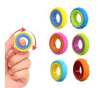 IZIHQA 6 Anneaux Anti-Stress pour Enfants Et Adultes, Anneaux Finger Spinner, Jouets Anti-Stress pour Enfants, Jouets Sensoriels pour Autistes, Jouets Anti-Stress pour Autistes, Anneaux Anti-Stress