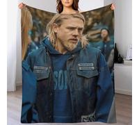 IZIWDORW Charlie Hunnam Couverture anti-rides en velours pour la maison, les voyages, l'extérieur, ne perd pas ses poils, compacte et douce au toucher
