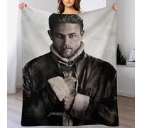 IZIWDORW Charlie Hunnam Couverture chaude pliable pour canapé, lit, bureau, voyage, ne perd pas ses poils, hypoallergénique, en velours durable