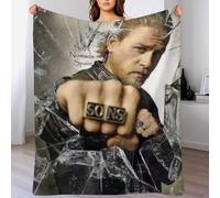 IZIWDORW Charlie Hunnam Couverture en velours respirant pour canapé, salon, hiver doux au toucher, ne perd pas ses poils, anti-plis