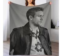 IZIWDORW Charlie Hunnam Couverture en velours respirant pour la maison, l'extérieur, les voyages, l'hiver, ne perd pas ses poils, anti-plis, toucher peluche