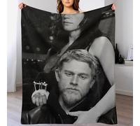 IZIWDORW Charlie Hunnam Couverture hypoallergénique confortable pour salon, lit d'extérieur, voyage, peluche qui ne perd pas ses poils, séchage rapide
