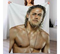 IZIWDORW Charlie Hunnam Couverture pliable en peluche pour canapé, voyage, enfants, ne perd pas ses poils, infroissable, velours respirant