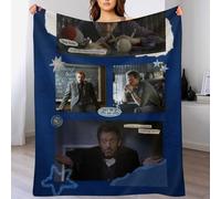 IZIWDORW Hugh Laurie Couverture en peluche douce pour salon, bureau, voyage, hiver, velours, ne perd pas ses poils, hypoallergénique