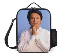 IZIWDORW Jackie Chan Boîtes à déjeuner avec porte-boisson séparé, base résistante à la chaleur et coutures renforcées, idéales pour les trajets quotidiens