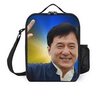 IZIWDORW Jackie Chan Boîtes à déjeuner en tissu Oxford, compartiment spacieux avec 4 emplacements, lavable en machine et résistant aux odeurs