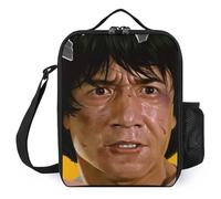 IZIWDORW Jackie Chan Boîtes à déjeuner pour le travail avec poche de poche de glace, sac à repas à isolation thermique pour adultes, essentiel au bureau et à l'école