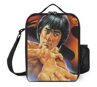 IZIWDORW Jackie Chan Boîtes à déjeuner pour le travail avec poche de poche de glace, sac à repas à isolation thermique pour adultes, essentiel au bureau et à l'école