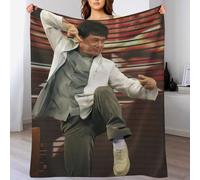IZIWDORW Jackie Chan Couverture chaude pliable pour canapé, lit, bureau, voyage, ne perd pas ses poils, hypoallergénique, velours durable