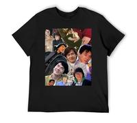 IZIWDORW Jackie Chan EcoConscious T-shirt à manches courtes en coton durable pour la mode éthique, Noir , M
