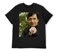 IZIWDORW Jackie Chan Haut ajusté à manches courtes pour homme et femme, Noir , XL