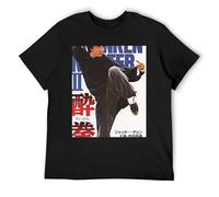 IZIWDORW Jackie Chan T-shirt classique à manches courtes en coton avec poche poitrine Unisexe, Noir , M