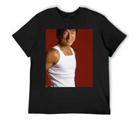 IZIWDORW Jackie Chan T-shirt vintage en coton délavé à manches courtes style rétro unisexe, Noir , M