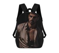 IZIWDORW Michele Morrone Sac à dos pour l'école et les voyages, sacoche légère et durable, sac à livres imperméable pour étudiants et adultes