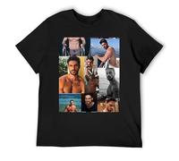 IZIWDORW Michele Morrone T-shirt unisexe à manches courtes en coton léger pour un confort quotidien, Noir , XXL