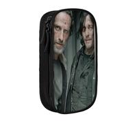 IZIWDORW Norman Reedus Trousse à crayons pour artistes et écrivains - 5 emplacements pour stylos + 3 poches en filet - Tissu Oxford facile à nettoyer