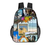 IZIWDORW Sac à dos tendance en PVC transparent avec drapeau du Honduras - Sac à dos d'école léger et imperméable