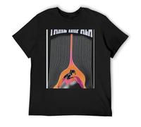 IZIWDORW T-shirt vintage à manches courtes en coton écologique pour la mode éthique, Noir , M
