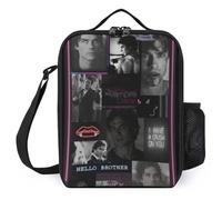 IZIWDORW Team Damon Salvatore Boîtes à déjeuner avec porte-boisson séparé, base résistante à la chaleur et coutures renforcées, idéales pour les trajets quotidiens