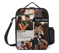 IZIWDORW Team Damon Salvatore Boîtes à déjeuner avec porte-boisson séparé, base résistante à la chaleur et coutures renforcées, idéales pour les trajets quotidiens