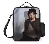 IZIWDORW Team Damon Salvatore Boîtes à déjeuner isothermes étanches avec 3 couches d'isolation avec porte-couverts pour homme et femme (26,7 x 20,3 x 11,4 cm)