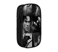 IZIWDORW Team Damon Salvatore Trousse à crayons avec crochet porte-clés - Pochette portable en tissu Oxford pour stylos, clés, clés USB