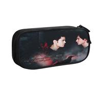 IZIWDORW Team Damon Salvatore Trousse à crayons pour enfants et adultes - Polyester durable avec 5 porte-stylos et organiseur en maille (lavable)