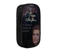 IZIWDORW Team Damon Salvatore Trousse à crayons pour les amateurs de livres - Pochette en tissu Oxford avec fente pour marque-page et porte-stylo (prête à offrir)