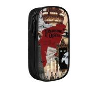 IZIWDORW Trousse à crayons The Phantom of The Opera avec design personnalisé - Tissu Oxford robuste avec 3 poches et passants pour stylo (prête à offrir)