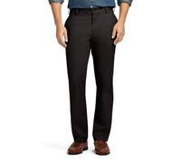 Izod Pantalon Chino américain Coupe ajustée Devant Plat décontracté, Noir, 32W / 30L Homme