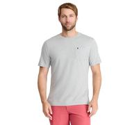 Izod Saltwater Short Sleeve Solid T-Shirt with Pocket, Gris Clair pâle, XXL Homme