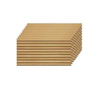 IZODEKOR Lot de 10 panneaux muraux 3D en polystyrène expansé, Aspect bois, Décoration murale pour cuisine, salle de bain, balcon, chambre à coucher, salon, Bois clair