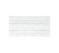 IZODEKOR Panneaux muraux 3D à peindre aspect brique blanche, 1 pièce, revêtement mural en polystyrène pour cuisine, salon, chambre à coucher, balcon et terrasse