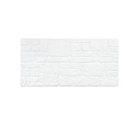 IZODEKOR Panneaux muraux 3D, blanches, à peindre, aspect pierre naturelle, 1 pièce, revêtement mural en polystyrène pour cuisine, salon, chambre, balcon et terrasse