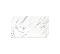 IZODEKOR Revêtement Mural Aspect Marbre - Panneau Mural pour Salon, Cuisine et Salle de Bains, Alternative au Carreau de Marbre Décoratif, Effet Granit et Surface Brillante, | 4 Pièces, Carrara