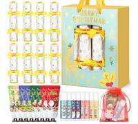 iZoeL 8 pièces Crackers Noel Set Papier Crackers - Crème Mains Baume à Lèvres, Cadeaux Noel avec Carte Blague, Idees Cadeaux & Remplissable & Amusant, pour Famille Amis Collègues (No Snap)