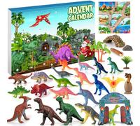iZoeL Calendrier de l'Avent 2024 Calendrier de lavent Dinosaure Garçons, 24 Figurines Dinosaures Carte de La Forêt, Compte À Rebours Jours - Cadeau Surprise 24 - Enfants Fils Petit-Fils Frère Neveu