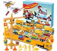 iZoeL Calendrier de l'Avent 2025 Voiture Enfant Calendrier de l'Avent Garçon, 24 Véhicules à Tirer Comme, avec Carte du Jeu, Cadeau Surprise pour 2 3 4 5 6 7 Ans Fils Petit-Fils Frère Neveu