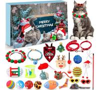 iZoeL Calendrier de l'Avent Chat, Jouet pour Chat, Cadeaux Calendrier Avent | Cadeau Noel pour Chat, Calendrier de l'Avent, Jouet Chat Interactif - Boule, Cloche, Souris, Collier, Lunettes, Laisse