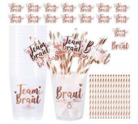 iZoeL Gobelet EVJF Gobelet Team Braut Bracelet EVJF 16 Kit EVJF Accessoire Bride Accessoires EVJF, Tatouage EVJF Paille EVJF Enterrement de Vie de Jeune Fille Accessoire - EVJF Decoration
