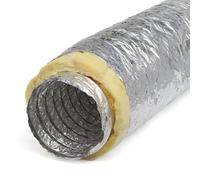 Izoflex - Canal de ventilation flexible isolé en aluminium - 203 mm x 10 mm - Tuyau d'évacuation d'air flexible en aluminium - Tuyau de ventilation