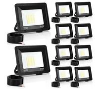 Izrielar 10x 20W Projecteurs LED Extérieur, Projecteur Super Lumineux, 3 Températures de Couleur Réglables, Spots Imperméable IP66 pour Jardin, Cour, Garage, Entrepôt, Aire de Jeux
