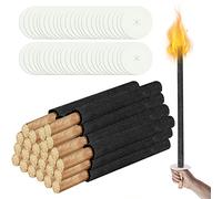 Izrielar 200 torches en cire de haute qualité, durée de combustion 100 min, avec protection de la main, avec poignée extra longue, pour le plaisir des enfants pour les torches de jardin nocturnes