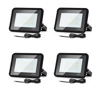 Izrielar 30W Projecteur d'extérieur LED, 4pcs 3000K Blanc Chaud 2550LM Super Lumineux, IP66 Étanche Lumière Solaire pour Cour Hôtel Terrain de Sport Garage Jardin Décoration Fête d'Anniversaire