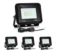 Izrielar 4pcs 10W Projecteur LED, 6000K Blanc Froid Extérieur, IP66 Projecteur Imperméable Projecteur 900LM Super Lumineux Projecteur pour Jardin Fête d'Anniversaire Allée Éclairage Arbre Lumière