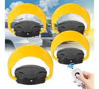 Izrielar 4x Barrière de parking avec télécommande, poteau de parking télécommandé anti-collision 180°, parking automatique avec fonctions d'alarme, parking électronique privé, poteau pliant
