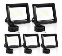 Izrielar 5x 50W Projecteurs LED, Super Lumineux avec 3 Températures de Couleur Réglables, Spots Imperméable IP66, Projecteur Extérieur pour Jardin, Cour, Garage, Hôtel