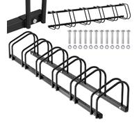 Izrielar Béquille de vélo pour 6 vélos, avec espacement des roues de 30 cm pour largeur de pneu de 35 à 55 mm, support de vélo pour montage au sol et au mur, noir