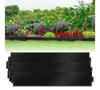 Izrielar Bordure de pelouse en métal 15m - 15 pièces Bordure de Tonte, galvanisée Flexible Bordure de Parterre Longueur par Bande 5m - Hauteur 18cm, Noir